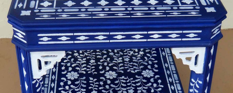 The Blue Stenciled table